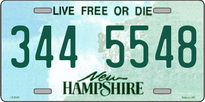 NH license plate 3445548