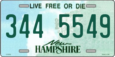 NH license plate 3445549