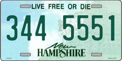 NH license plate 3445551