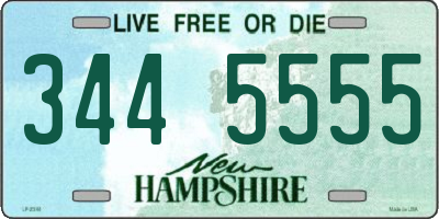 NH license plate 3445555