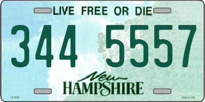 NH license plate 3445557