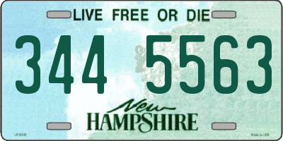NH license plate 3445563