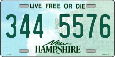 NH license plate 3445576