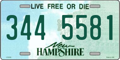 NH license plate 3445581