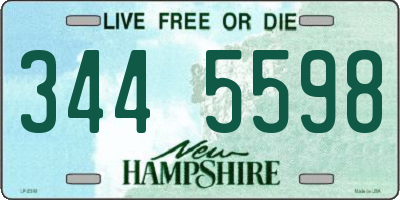 NH license plate 3445598
