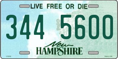 NH license plate 3445600