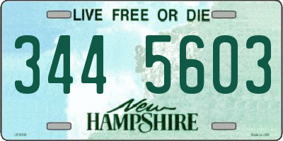 NH license plate 3445603