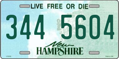NH license plate 3445604