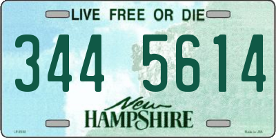 NH license plate 3445614