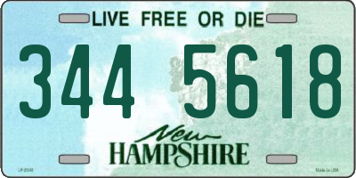 NH license plate 3445618