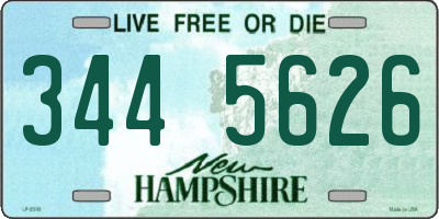 NH license plate 3445626