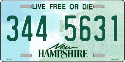 NH license plate 3445631