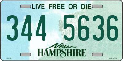NH license plate 3445636