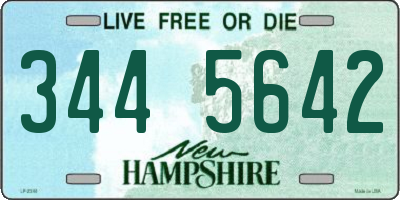 NH license plate 3445642