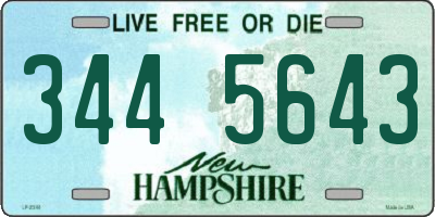 NH license plate 3445643
