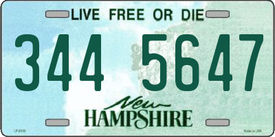 NH license plate 3445647
