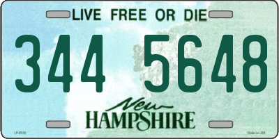 NH license plate 3445648