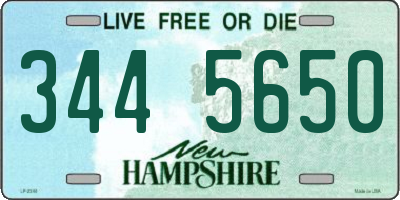 NH license plate 3445650