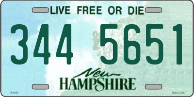NH license plate 3445651