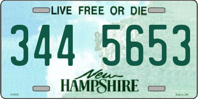 NH license plate 3445653