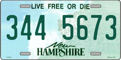 NH license plate 3445673