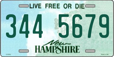 NH license plate 3445679