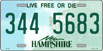 NH license plate 3445683