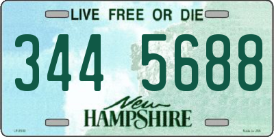 NH license plate 3445688