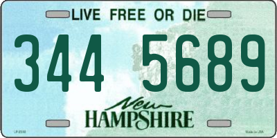 NH license plate 3445689