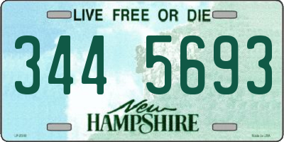 NH license plate 3445693