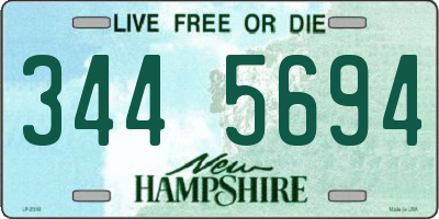 NH license plate 3445694