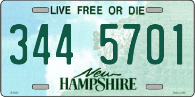 NH license plate 3445701