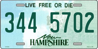 NH license plate 3445702
