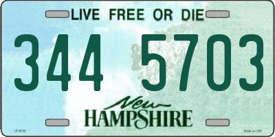 NH license plate 3445703