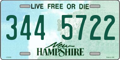 NH license plate 3445722