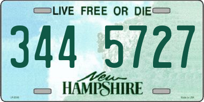 NH license plate 3445727