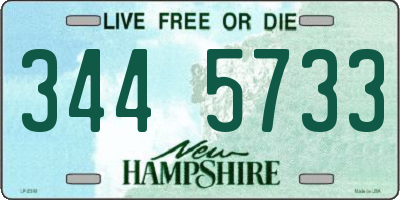 NH license plate 3445733