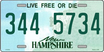 NH license plate 3445734