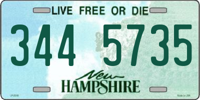 NH license plate 3445735