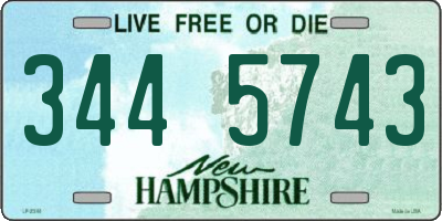 NH license plate 3445743