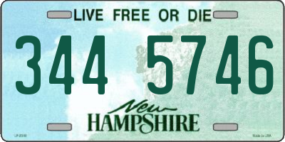 NH license plate 3445746