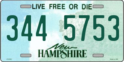NH license plate 3445753