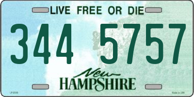 NH license plate 3445757