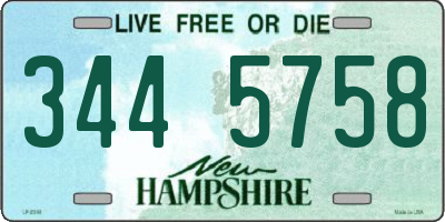 NH license plate 3445758