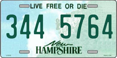 NH license plate 3445764