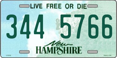 NH license plate 3445766