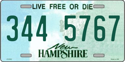 NH license plate 3445767