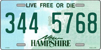 NH license plate 3445768