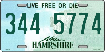 NH license plate 3445774
