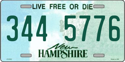 NH license plate 3445776